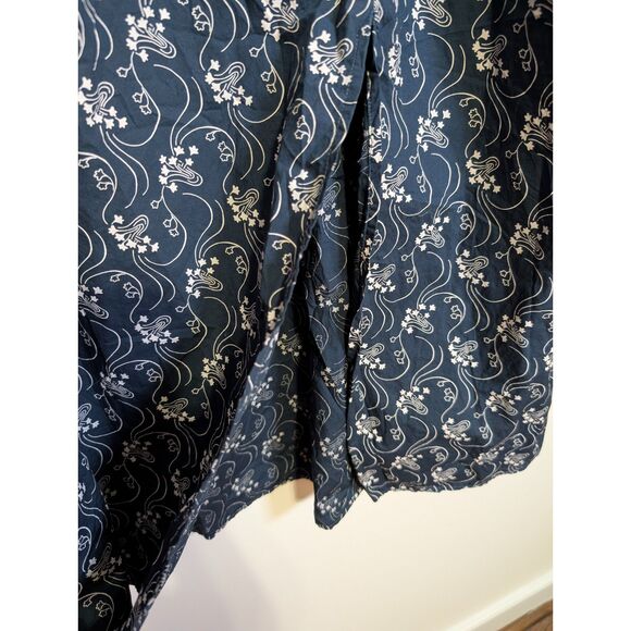 J. Crew XXL Starry Swirl Organic Cotton Smocked Midi Dress Pockets Whimsigoth - Picture 9 of 9